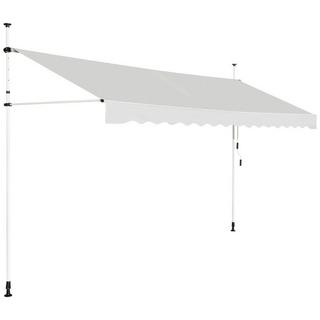 Northix Store à pince de 200 cm de large sans perçage, auvent de balcon résistant aux UV, auvent réglable en hauteur, beige  