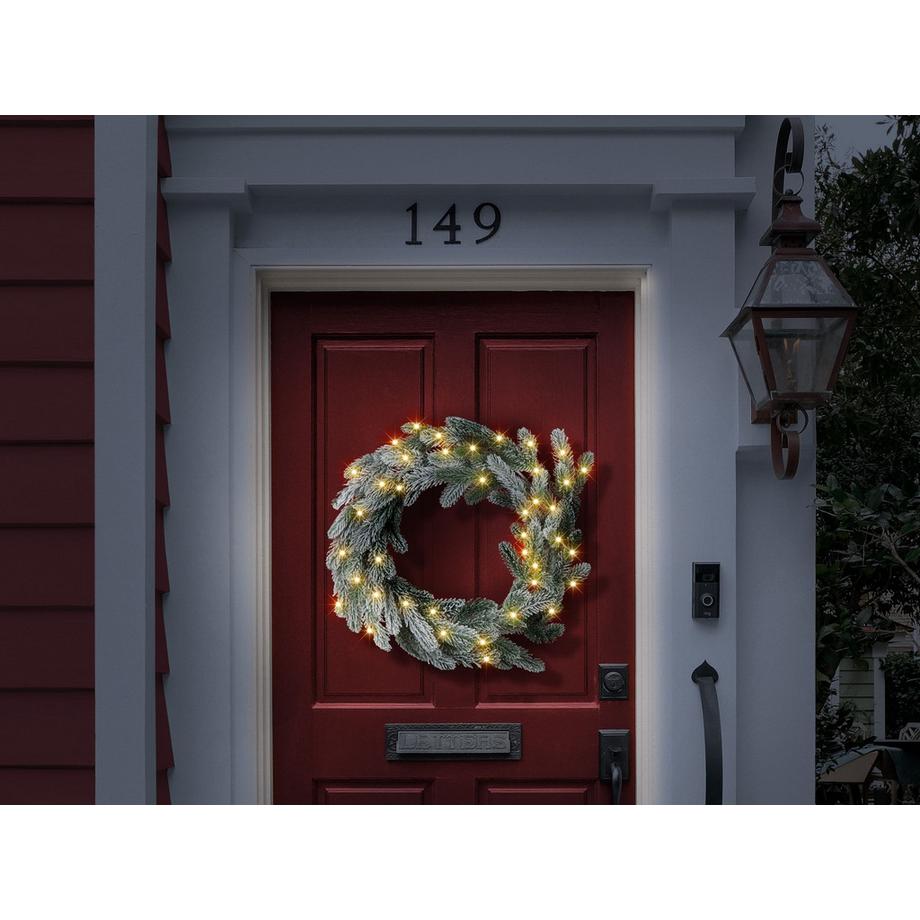 Beliani Couronne de Noël enneigée en Matière synthétique ALBINI  