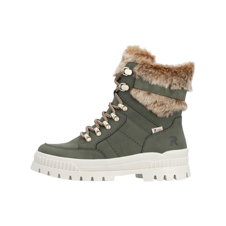 Rieker Bottines à lacets avec bordure en fausse fourrure  