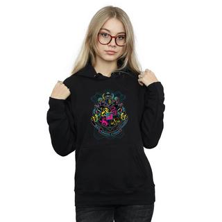 HARRY-POTTER  Neon Hogwarts Crest Kapuzenpullover 