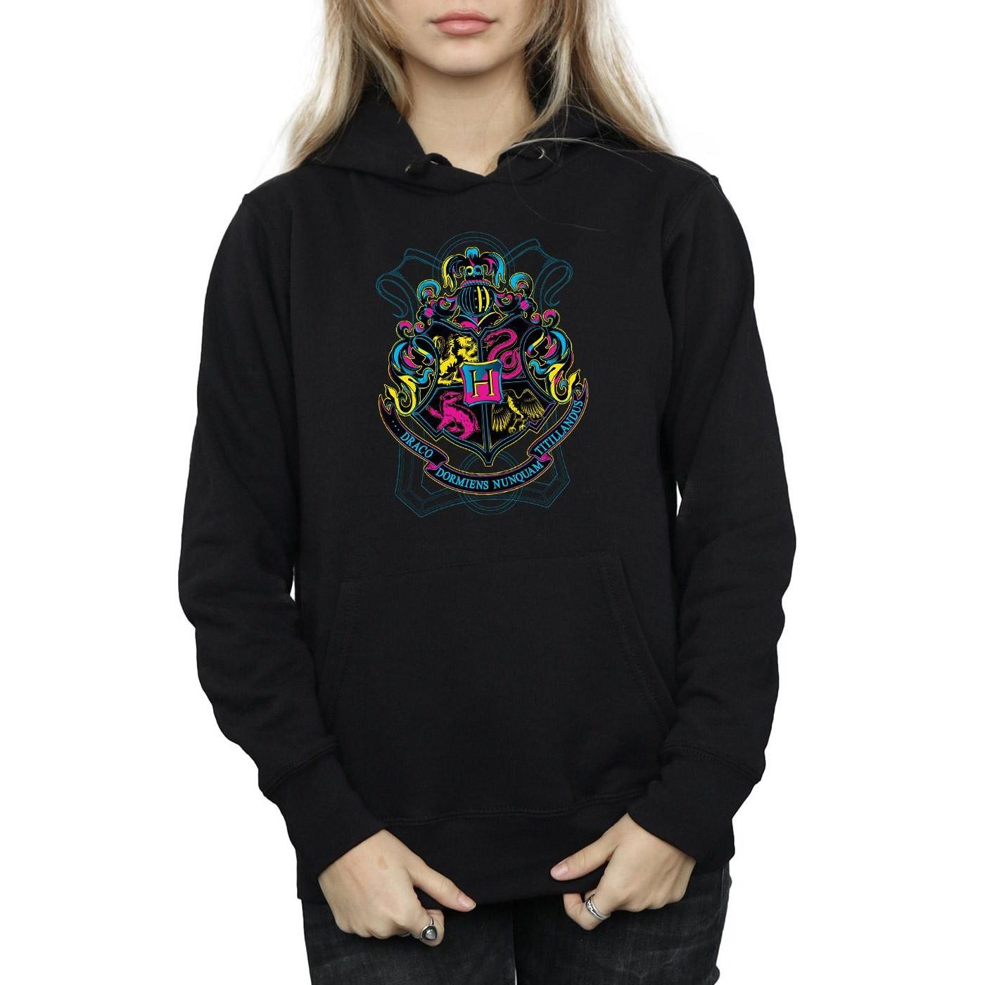 HARRY-POTTER  Sweat à capuche NEON HOGWARTS CREST 