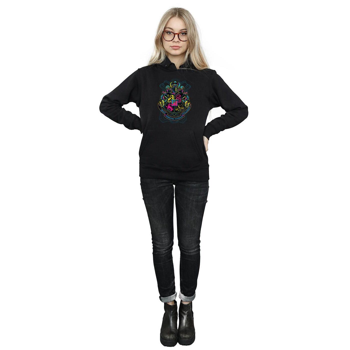 HARRY-POTTER  Sweat à capuche NEON HOGWARTS CREST 