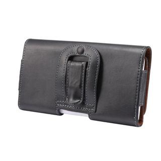 Cover-Discount  Universal - Sacoche ceinture S horizontale en cuir véritable noir 