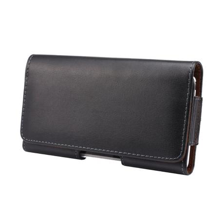 Cover-Discount  Universal - Borsa da cintura S orizzontale in vera pelle nera 