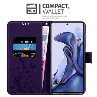 Cadorabo  Housse compatible avec Xiaomi 11T / 11T PRO - Coque de protection au design floral avec fermeture magnétique, fonction de support et emplacements pour cartes 