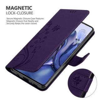 Cadorabo  Housse compatible avec Xiaomi 11T / 11T PRO - Coque de protection au design floral avec fermeture magnétique, fonction de support et emplacements pour cartes 