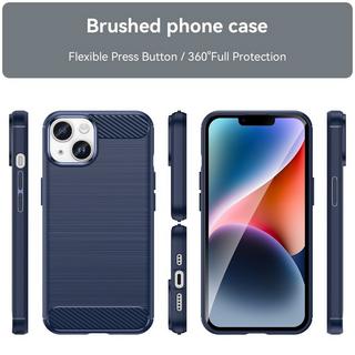 Cadorabo  Hülle für Apple iPhone 14 TPU Silikon Edelstahl-Karbonfaser Optik 