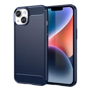 Cadorabo  Hülle für Apple iPhone 14 TPU Silikon Edelstahl-Karbonfaser Optik 