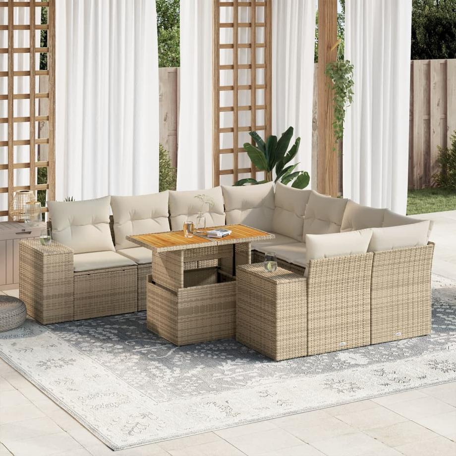 VidaXL set di divani da giardino Polirattan  