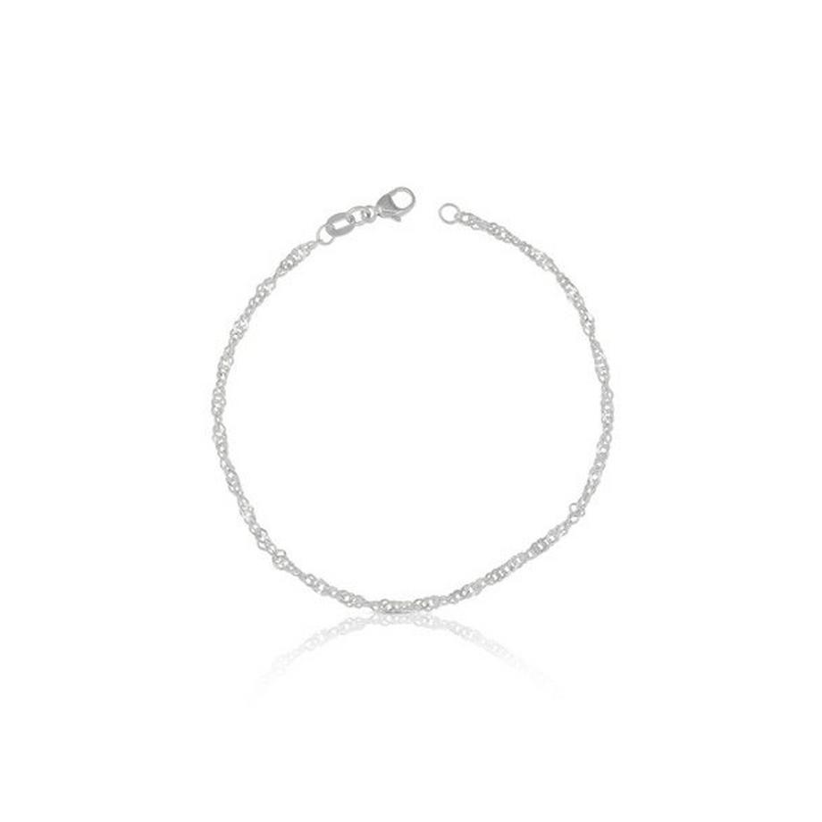 Chaine de pied Singapour or blanc 750, 24cm, 2.4mm