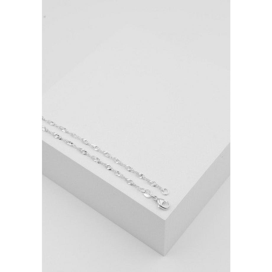 MUAU Schmuck  Chaine de pied Singapour or blanc 750, 24cm, 2.4mm 