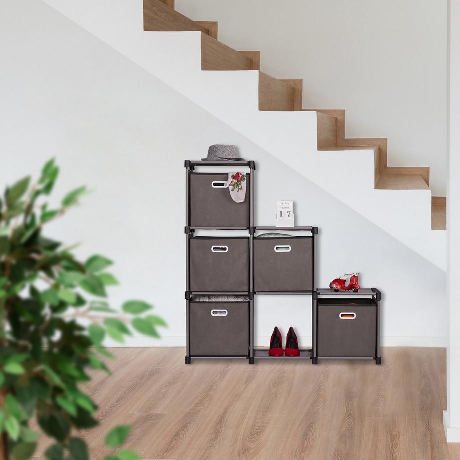 B2X Étagère grise à 6 compartiments  