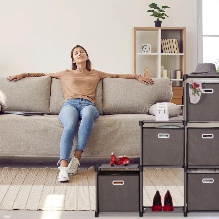 B2X Étagère grise à 6 compartiments  