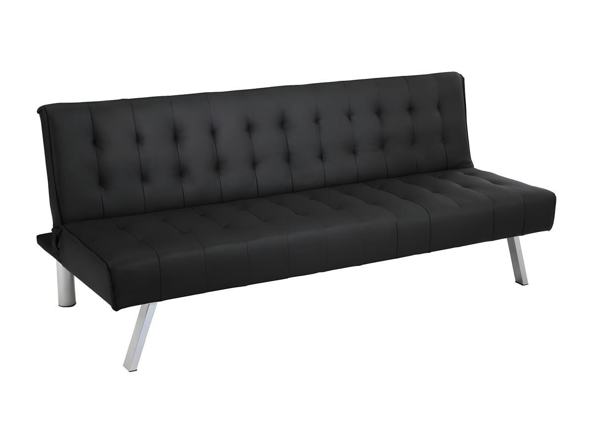 Vente-unique Schlafsofa Klappsofa - Schwarz - GUILLAUME  