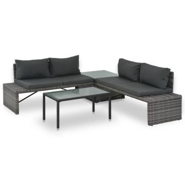 Gartensofa-set poly-rattan