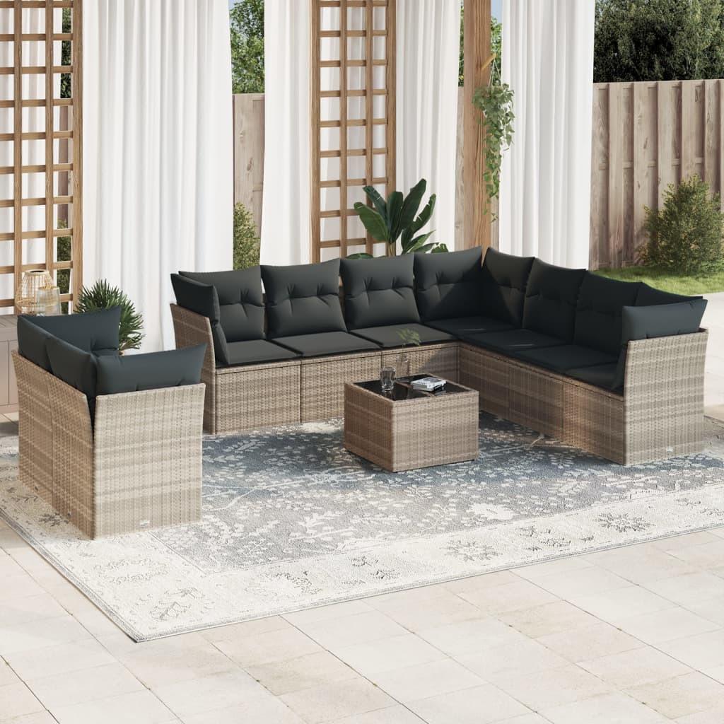 VidaXL set divano da giardino Polirattan  