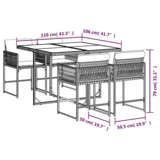 VidaXL set da pranzo da giardino Polirattan  