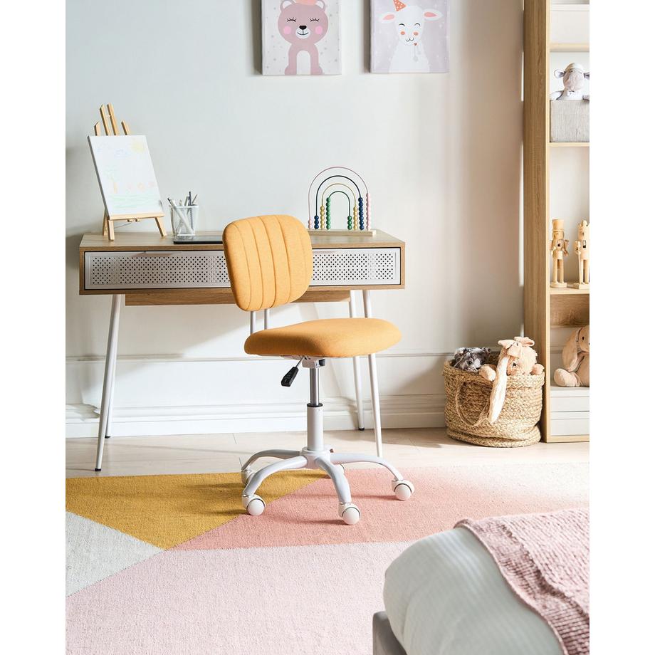 Beliani Sedia da scrivania en Tessuto Moderno BUBBLY  