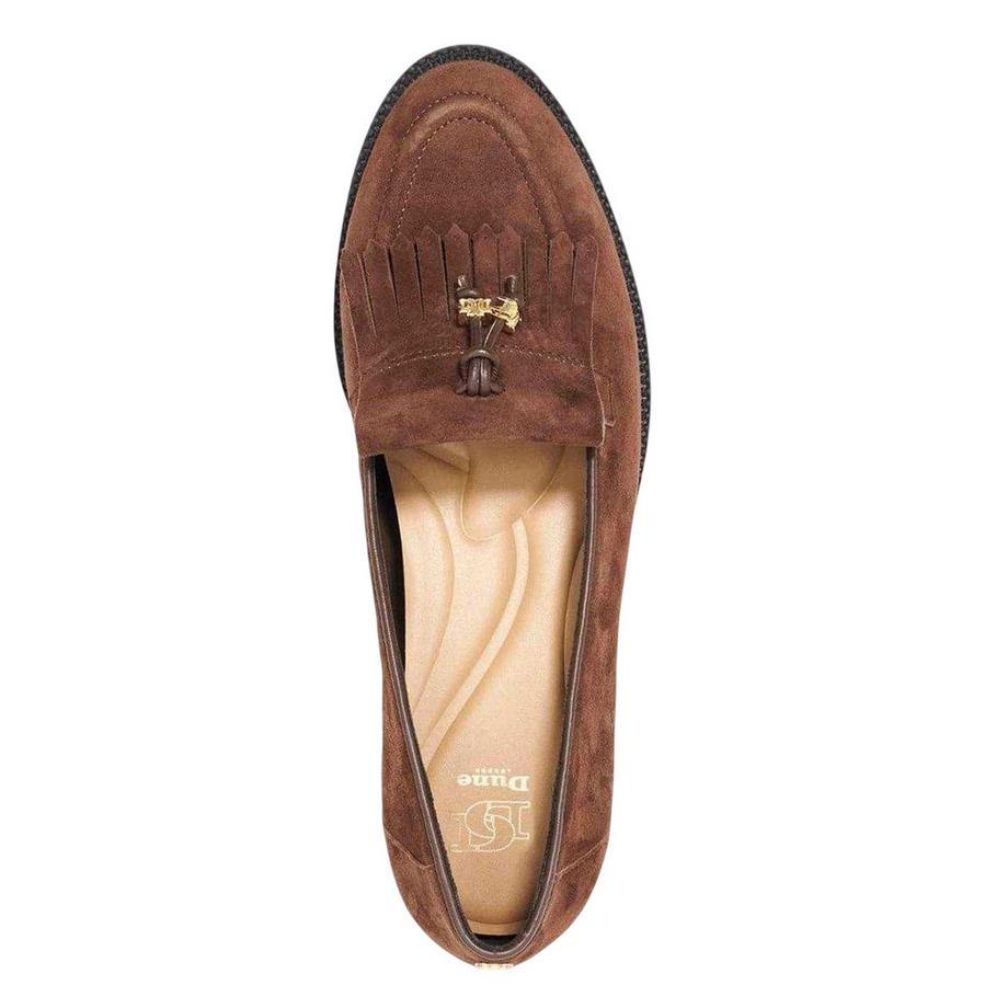 Dune London Globetrot Mocassini Pelle Scamosciata Piatta  