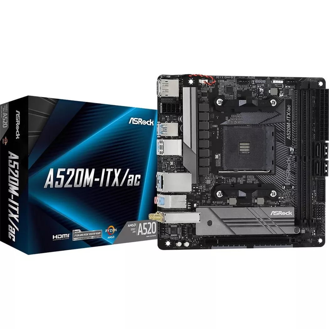 AsRock AMD A520M AM4 ITX/AC Mini-ATX DDR4 Motherboard
