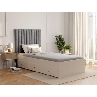 Vente-unique Tête de lit coutures verticales - 110 cm - Tissu - Gris - SARAH  