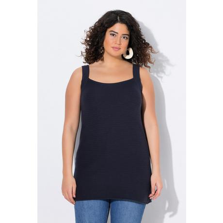 Ulla Popken Stricktop Carré-Ausschnitt ärmellos Biobaumwolle  