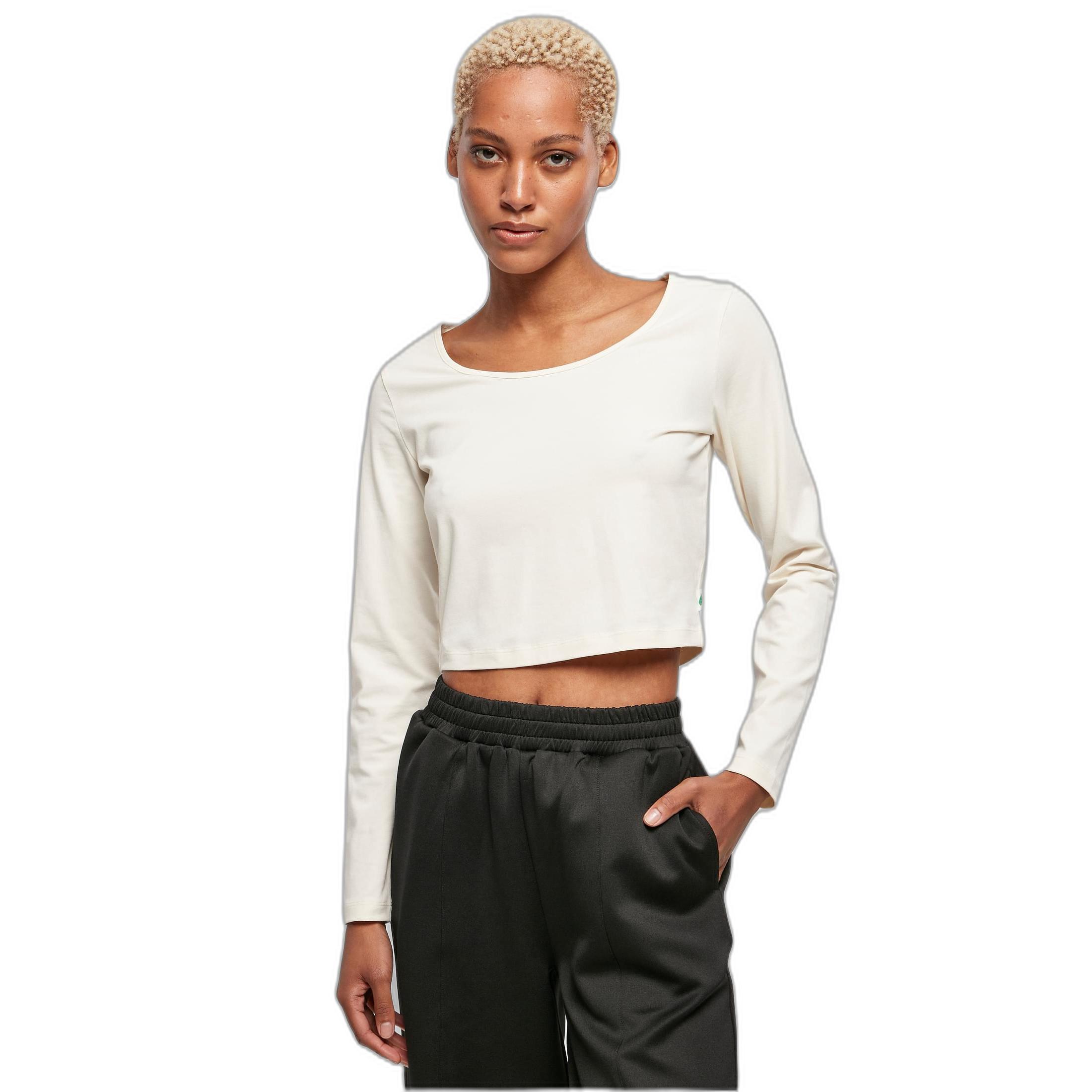 URBAN CLASSICS  t-shirt crop manches longues organic 