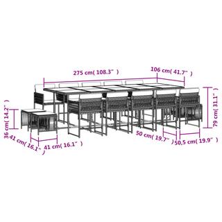 VidaXL set da pranzo da giardino Polirattan  