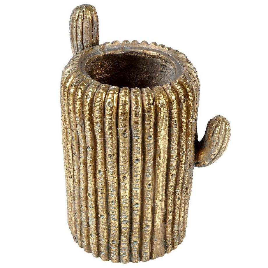 B2X  Pot en ciment unique en forme de cactus de couleur dorée pour une maison élégante 
