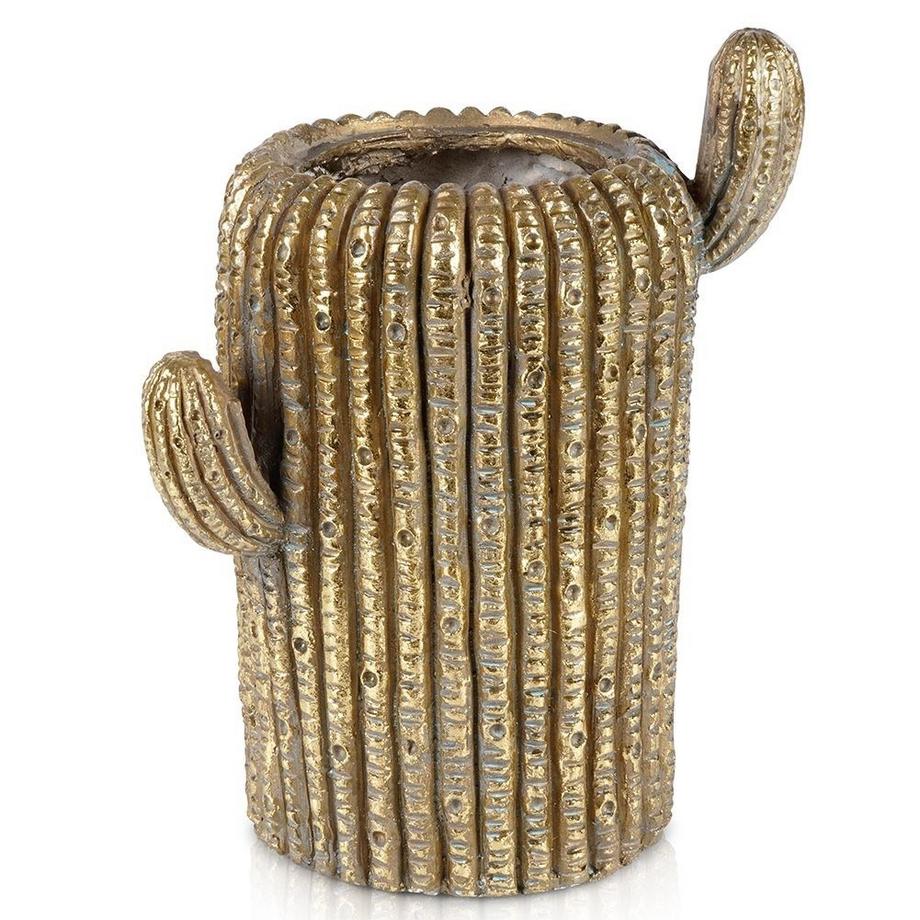 B2X  Pot en ciment unique en forme de cactus de couleur dorée pour une maison élégante 