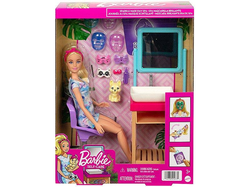 Barbie  Familie & Freunde Wellness Sparkle Mask Spa Day mit Puppe 