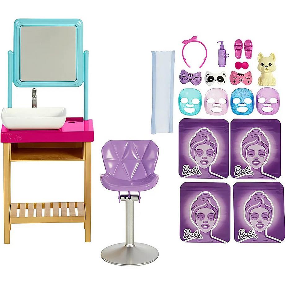 Barbie  Familie & Freunde Wellness Sparkle Mask Spa Day mit Puppe 