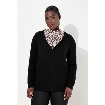 Strickjacke, edle Merinowolle, V-Ausschnitt, Knopfleiste