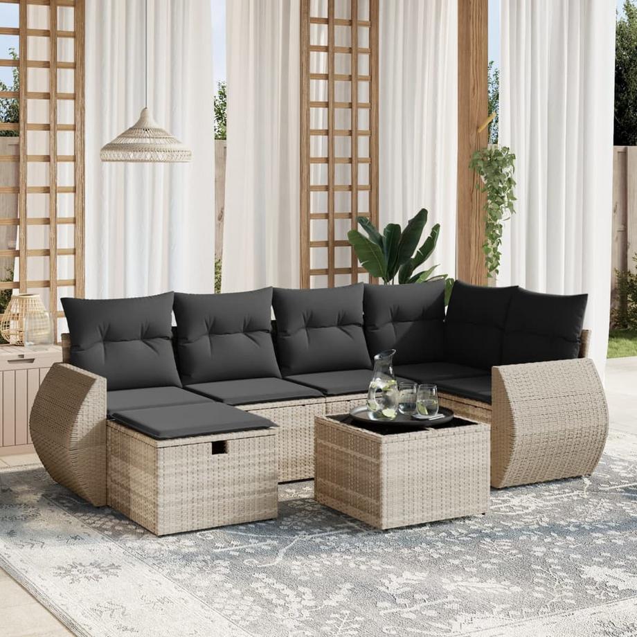 VidaXL set divano da giardino Polirattan  