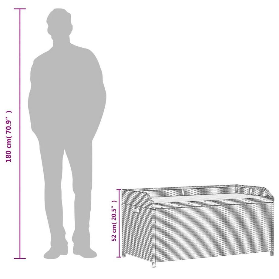 VidaXL Banc de rangement rotin synthétique  