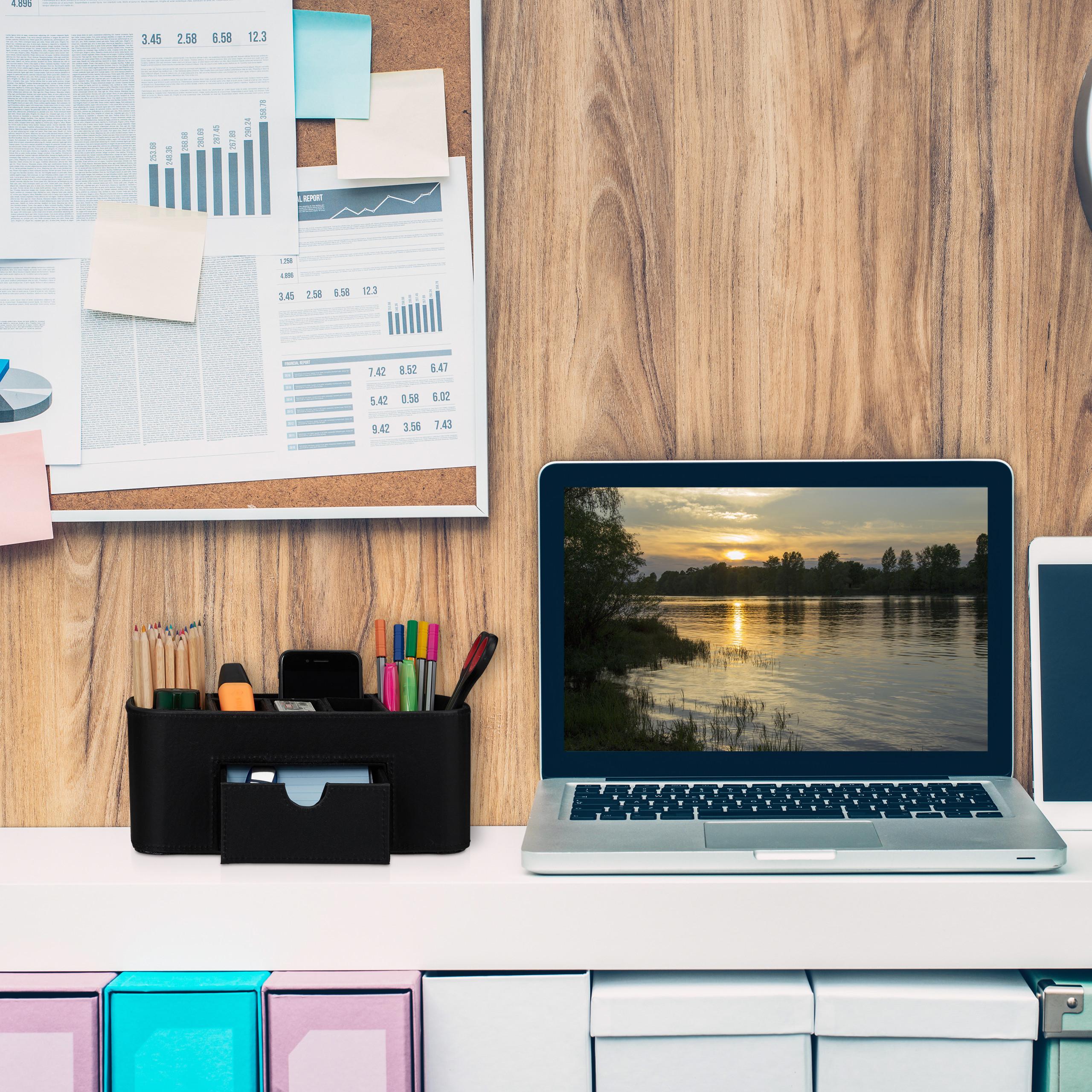 Northix Schreibtisch-Organizer aus Kunstleder  