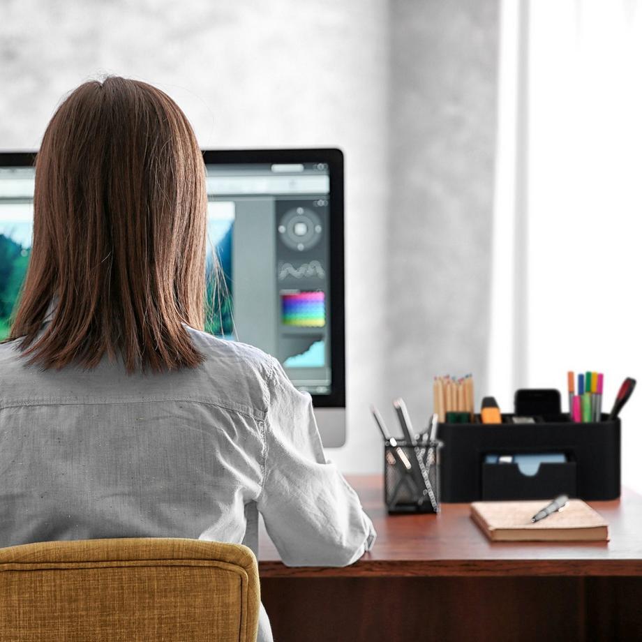 Northix Organizzatore da scrivania in similpelle  