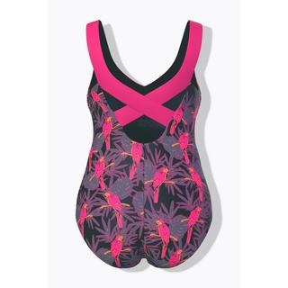 Ulla Popken Costume da bagno stampa pappagalli coppe morbide  