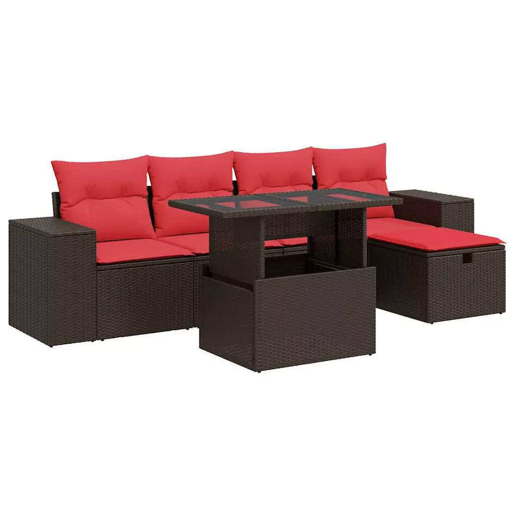 VidaXL - Garten sofagarnitur poly-rattan, One Size, Braun