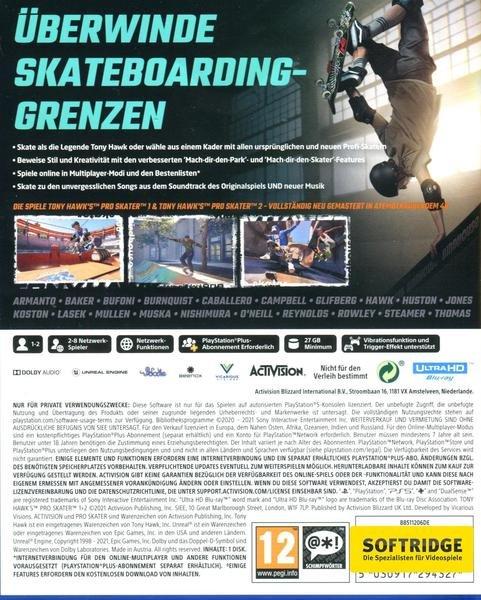 ACTIVISION BLIZZARD  Tony Hawk Pro Skater 1 + 2 