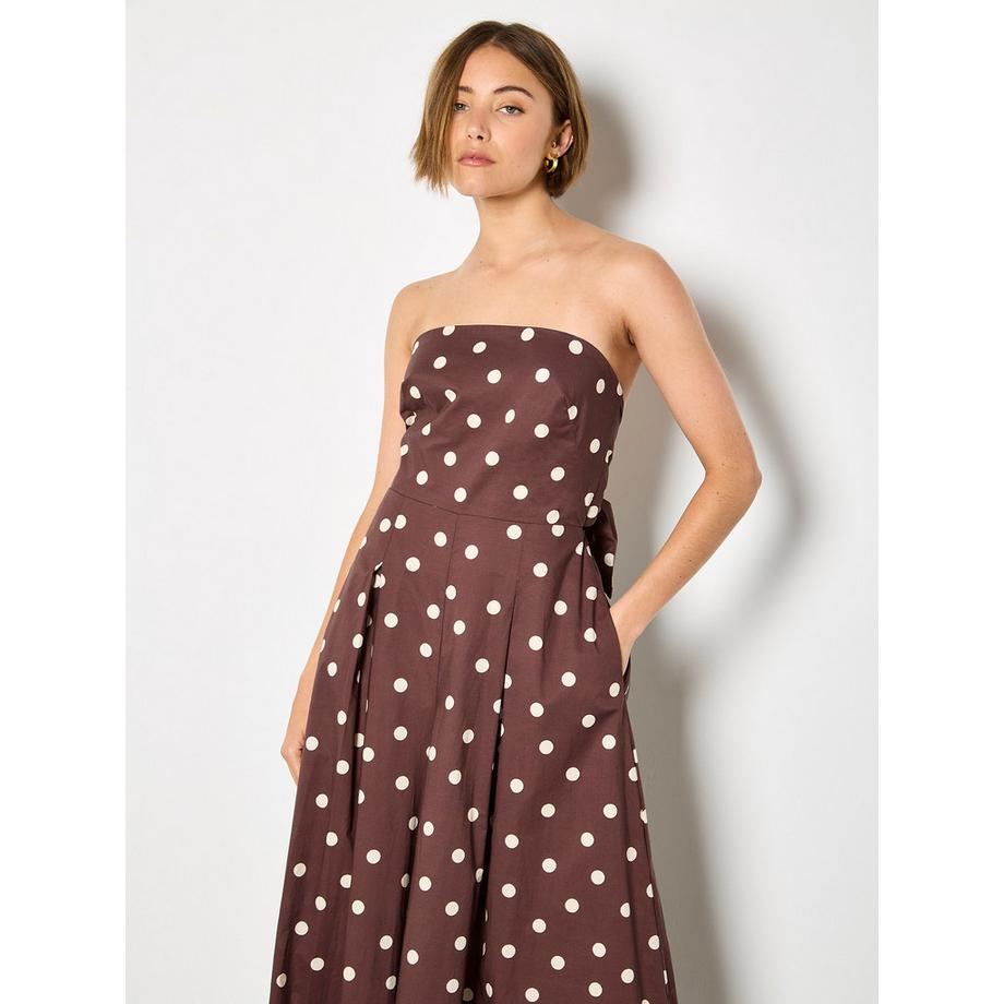 APRICOT Combinaison à Pois Nœud Dos Jambes Larges  