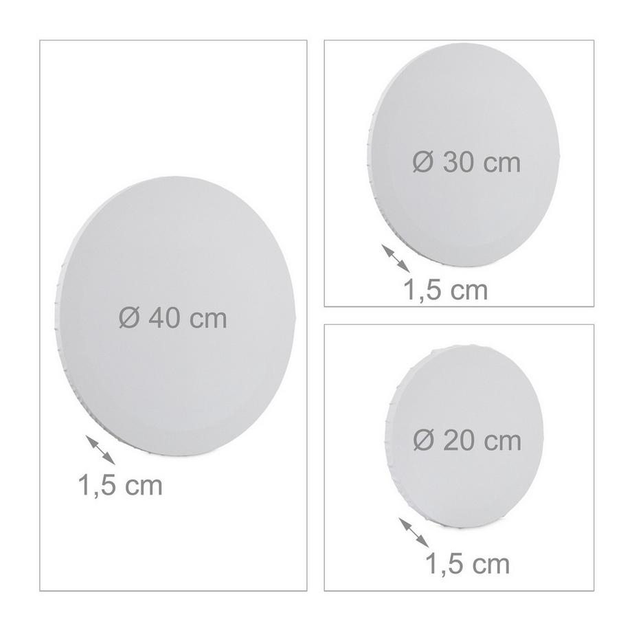 B2X Leinwand rund 6er Set  