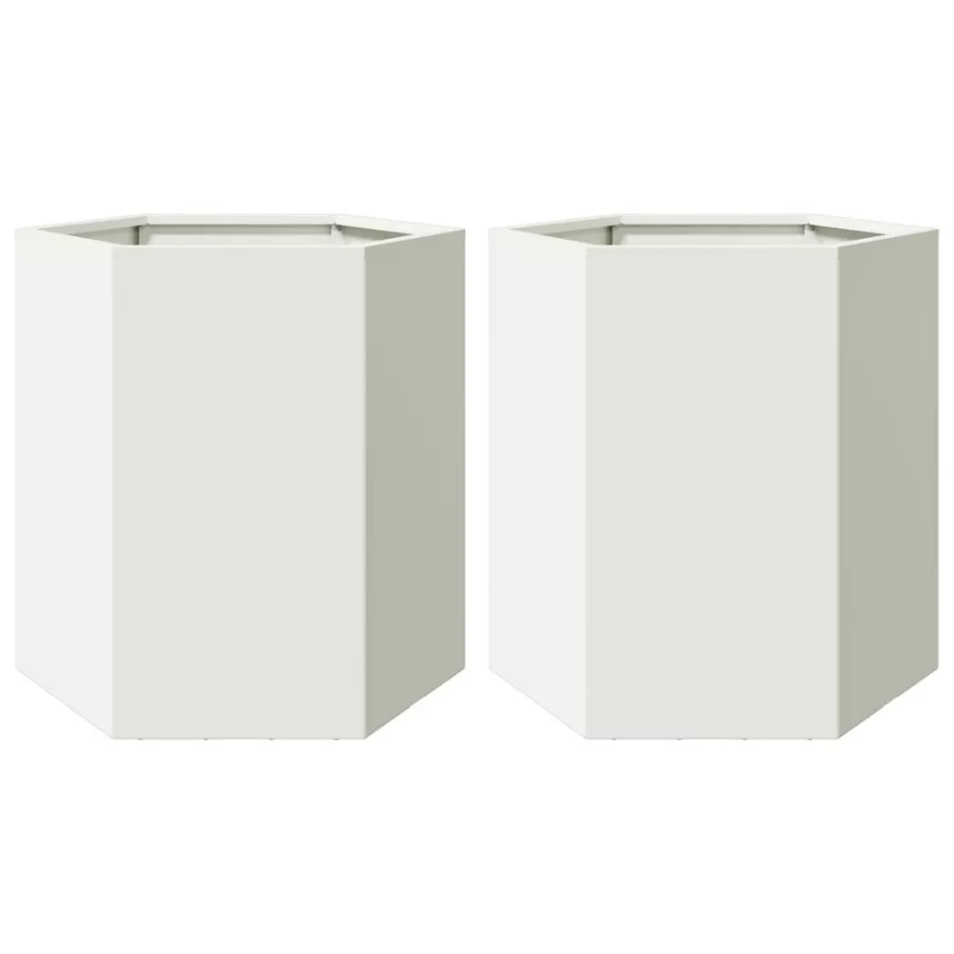 VidaXL - Jardinière métal, One Size, Blanc