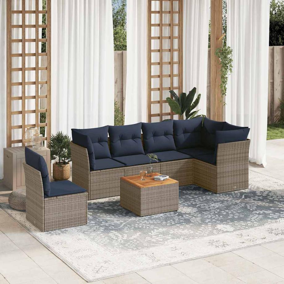VidaXL Ensemble de canapés de jardin rotin synthétique  