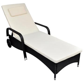 Chaise longue rotin synthétique
