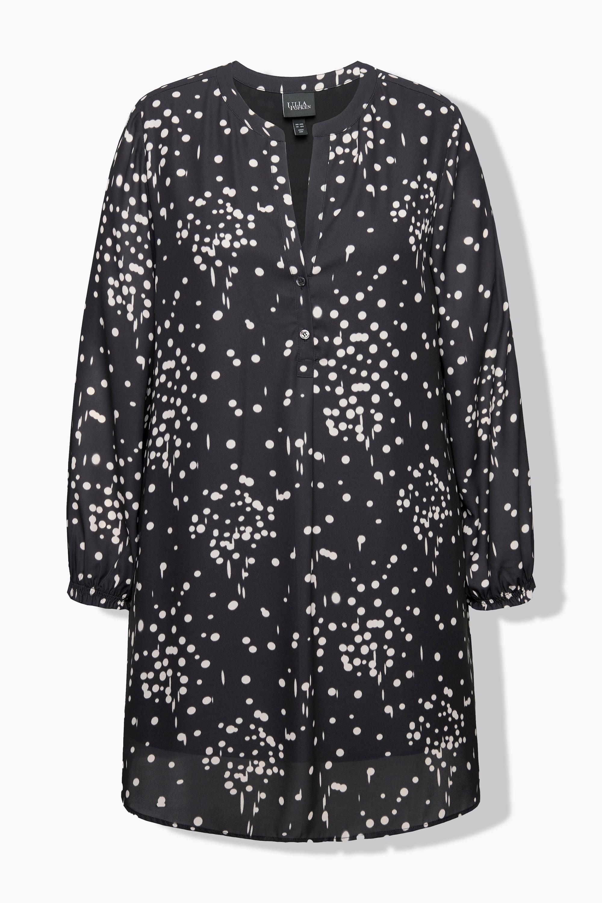 Ulla Popken Tunica Lunga Pallini Scollo a Tunica Maniche Lunghe  