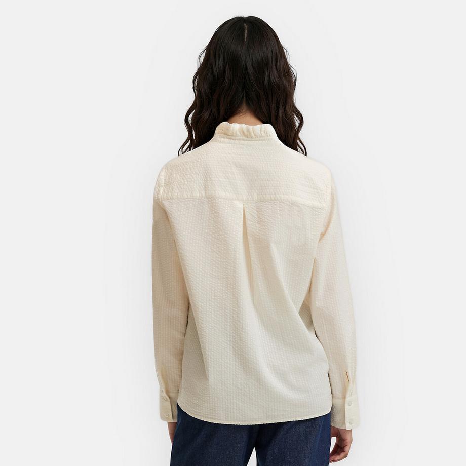 La Redoute Collections Langärmliges Hemd mit Rüschenkragen aus Seersucker-Baumwolle  