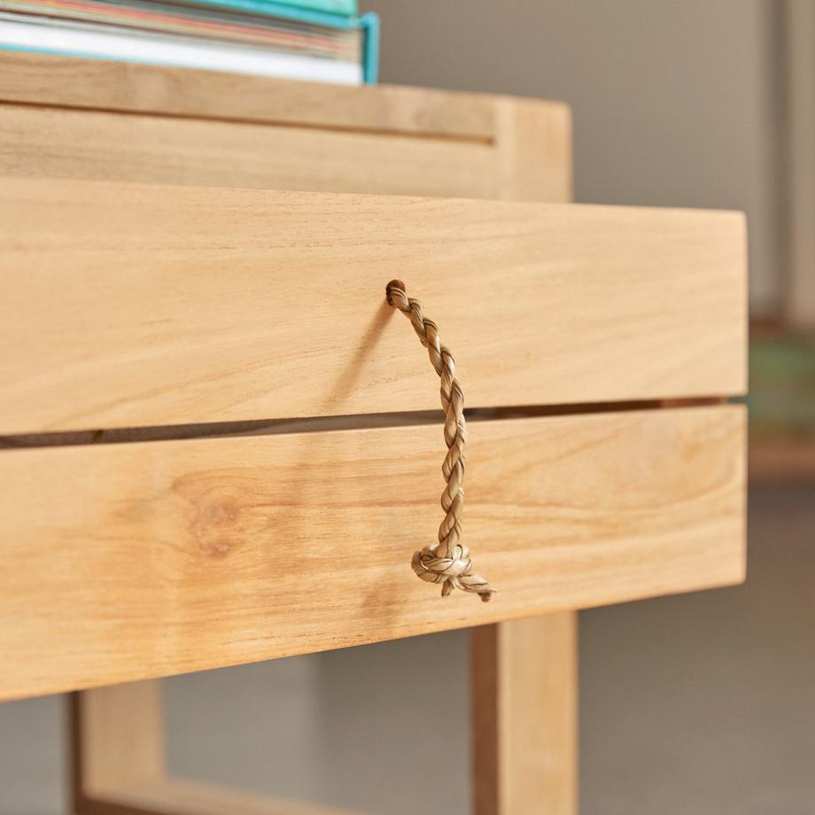 Tikamoon Comodino per bambini in teak massello Minimalys  