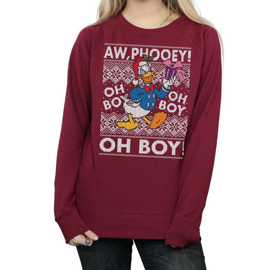Disney Donald Duck Aw Phooey Oh Boy Felpa Natalizia  