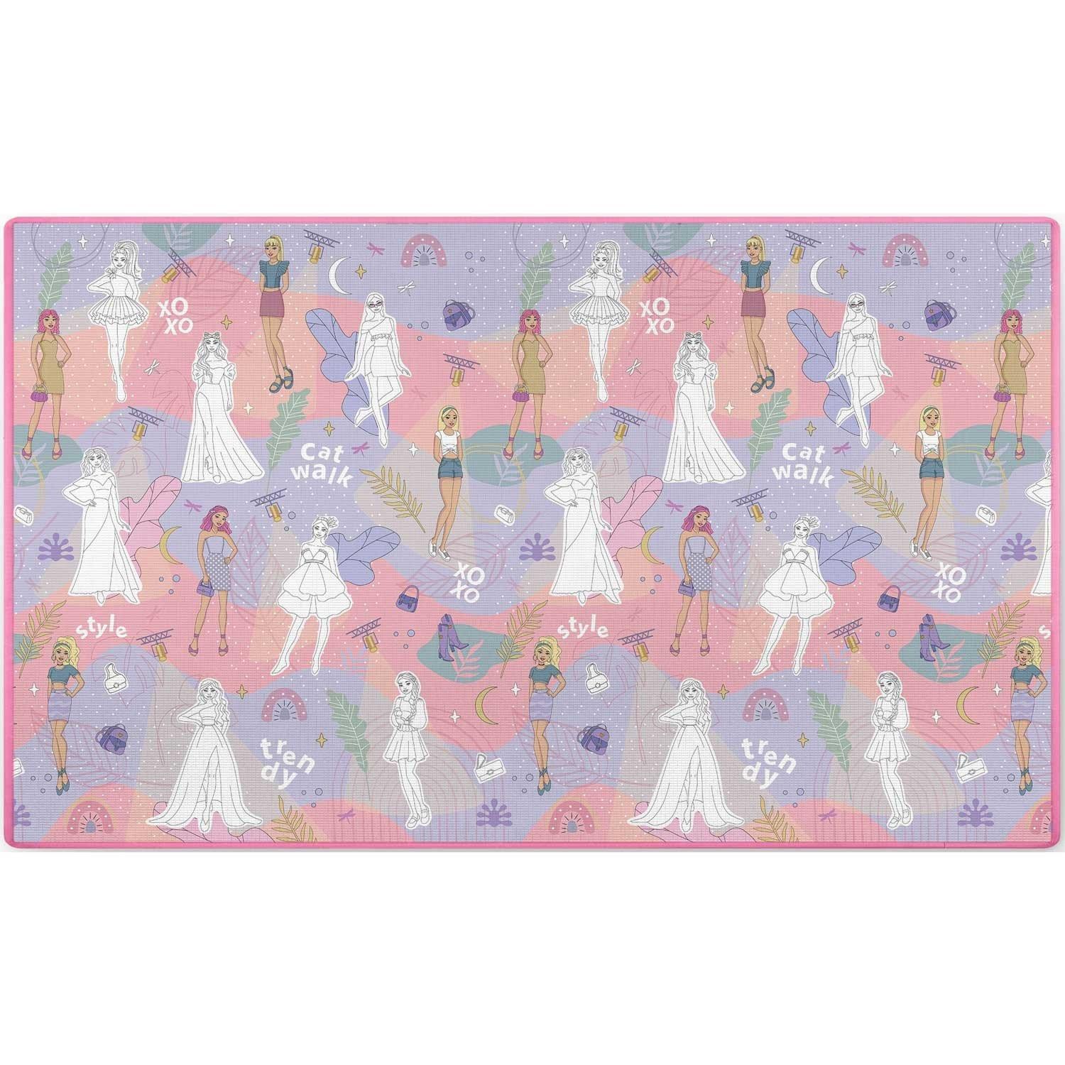 B2X Tappetino da gioco colorato e spaventoso, arrotolabile - 200 x 120 x 0,3 cm, Ricokids RK-343  